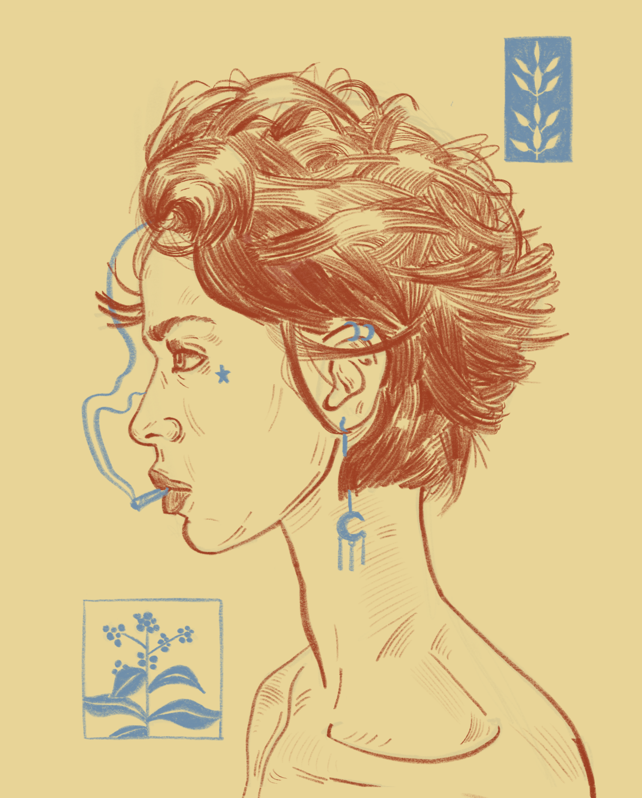 Floral Profile Art Print